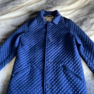BURBERRY ALL WEATHER JACKET SIZE MEDIUM BLUE WITH BURBERRY PLAID LINING